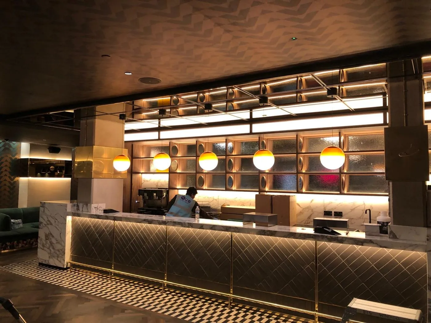 Hotel bar and reception area cleaned