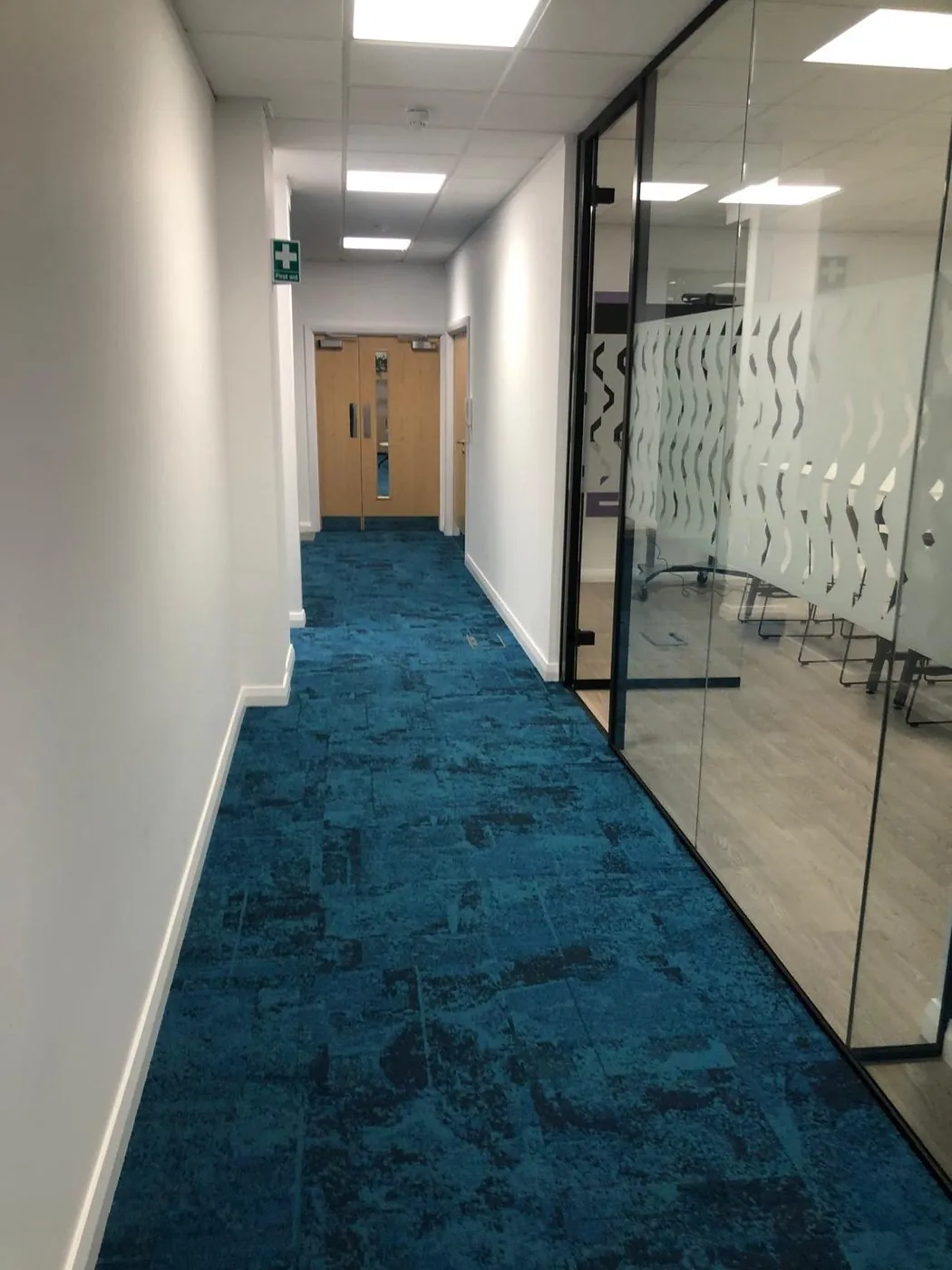 Office corridor and meeting rooms cleaned